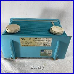 Vintage 1960s MCM Motorola Turquoise Blue AM Tube Radio A1B 24 works