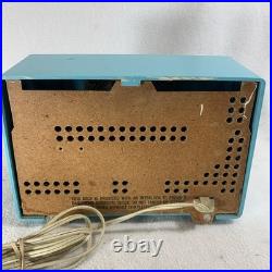 Vintage 1960s MCM Motorola Turquoise Blue AM Tube Radio A1B 24 works