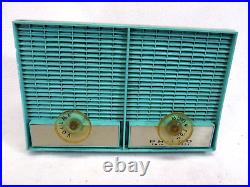 Vintage 1960s Philco Twin Speaker AM Tube Radio, 872-124 blue & white works