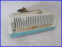 Vintage 1960s Philco Twin Speaker AM Tube Radio, 872-124 blue & white works