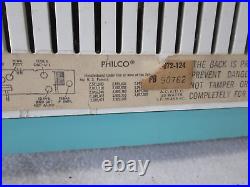 Vintage 1960s Philco Twin Speaker AM Tube Radio, 872-124 blue & white works