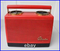 Vintage 1960s Sylvania Red Portable AM Tube Radio AC/DC Works Vintage 1960s Sylvania Red Portable AM Tube Radio AC/DC Works