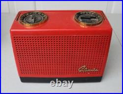 Vintage 1960s Sylvania Red Portable AM Tube Radio AC/DC Works Vintage 1960s Sylvania Red Portable AM Tube Radio AC/DC Works