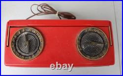 Vintage 1960s Sylvania Red Portable AM Tube Radio AC/DC Works Vintage 1960s Sylvania Red Portable AM Tube Radio AC/DC Works