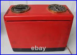 Vintage 1960s Sylvania Red Portable AM Tube Radio AC/DC Works Vintage 1960s Sylvania Red Portable AM Tube Radio AC/DC Works