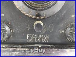 Vintage 20's Freshman Masterpiece Battery Radio Bakelite Cover Wood Case AS IS