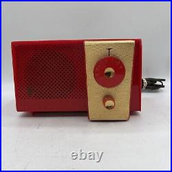 Vintage 50' Westinghouse Model H-577T4 Plastic Tube Radio Bright Red Tube Radio