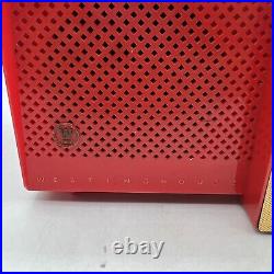 Vintage 50' Westinghouse Model H-577T4 Plastic Tube Radio Bright Red Tube Radio