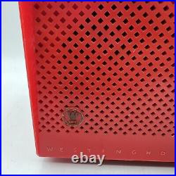 Vintage 50' Westinghouse Model H-577T4 Plastic Tube Radio Bright Red Tube Radio