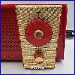 Vintage 50' Westinghouse Model H-577T4 Plastic Tube Radio Bright Red Tube Radio