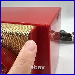 Vintage 50' Westinghouse Model H-577T4 Plastic Tube Radio Bright Red Tube Radio
