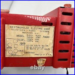 Vintage 50' Westinghouse Model H-577T4 Plastic Tube Radio Bright Red Tube Radio