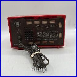 Vintage 50' Westinghouse Model H-577T4 Plastic Tube Radio Bright Red Tube Radio