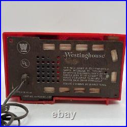 Vintage 50' Westinghouse Model H-577T4 Plastic Tube Radio Bright Red Tube Radio
