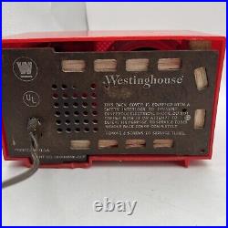 Vintage 50' Westinghouse Model H-577T4 Plastic Tube Radio Bright Red Tube Radio