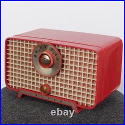 Vintage 50s Philco D-595 AM Tube Radio Atomic MCM Tested Works Cranberry 1956