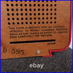 Vintage 50s Philco D-595 AM Tube Radio Atomic MCM Tested Works Cranberry 1956