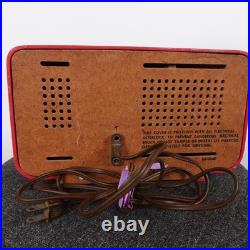 Vintage 50s Philco D-595 AM Tube Radio Atomic MCM Tested Works Cranberry 1956