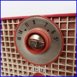 Vintage 50s Philco D-595 AM Tube Radio Atomic MCM Tested Works Cranberry 1956