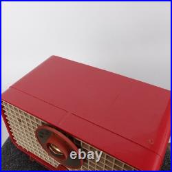 Vintage 50s Philco D-595 AM Tube Radio Atomic MCM Tested Works Cranberry 1956