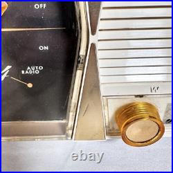 Vintage 50s Westinghouse Mocha White Tube Clock Radio H-640T5 Retro Mid Century Vintage 50s Westinghouse Mocha White Tube Clock Radio H-640T5 Retro Mid Century