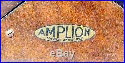 Vintage AMPLION 12 CATHEDRAL CASE/ 9 SPEAKER Tested / GOOD DRIVER