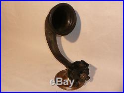Vintage AMPLION Dragon Horn Radio Speaker Mahogany Bell in working condition