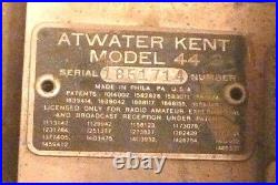 Vintage ATWATER KENT #44 BREADBOX with 8 TUBES & POWER SUPPLY untested