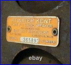 Vintage ATWATER KENT F-7 for 6 volt BATTERY SETS Working FIELD COIL SPEAKER