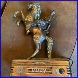Vintage Abbotwares Model Z477 Copper Cowboy Riding Horse Radio Bucking Bronc