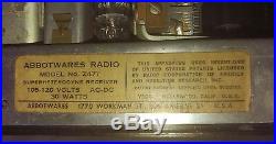 Vintage Abbotwares framed horse head Tube Radio Z477 Copper & wood Circa 1947