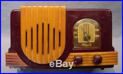 Vintage Addison Catalin Red Yellow Art Deco Waterfall Radio