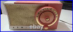 Vintage Admiral 5T3 Pink Tube Radio