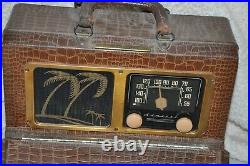 Vintage Admiral 6p32-6e1n Portable Radio Palm Trees UNTESTED