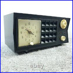Vintage Admiral Model 251A Tube Radio Clock Telechron Bakelite Black Works