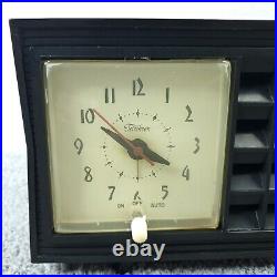 Vintage Admiral Model 251A Tube Radio Clock Telechron Bakelite Black Works
