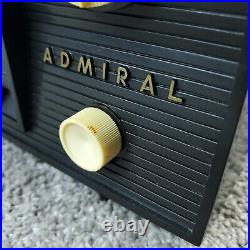 Vintage Admiral Model 251A Tube Radio Clock Telechron Bakelite Black Works