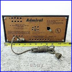 Vintage Admiral Model 251A Tube Radio Clock Telechron Bakelite Black Works