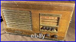 Vintage Admiral Wood Tabletop Shelf Tube Radio Great Decor