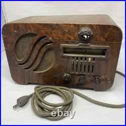 Vintage Airline Montgomery Ward Art Deco Tube Radio 1939-40 6 Tube For Repair