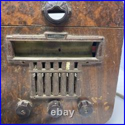 Vintage Airline Montgomery Ward Art Deco Tube Radio 1939-40 6 Tube For Repair