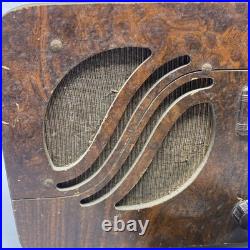 Vintage Airline Montgomery Ward Art Deco Tube Radio 1939-40 6 Tube For Repair