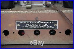 Vintage American Bosch Model 200 15 Tube Radio with Wood Cabinet Parts/Repair