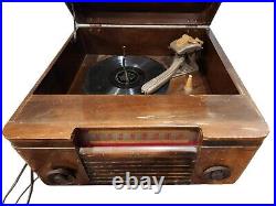 Vintage Antique 1946 47 40s RCA Victor Phono Radio Model 55U Victrola Wwii