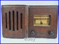 Vintage Antique Art Deco Air King Wooden Tube Radio 738427 (TESTED)