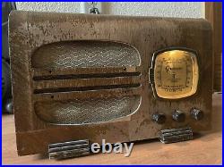 Vintage Antique Art Deco Grunow Tube Radio Police Band Model 596 Working USA