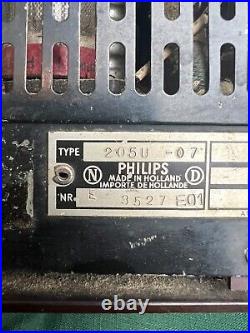 Vintage Antique Bakelite Radio Philips 205 U 07 Tube Made in Holland