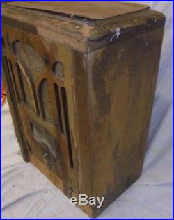 Vintage Antique Cabinet Tube Radio RCA Superheterodyne Model 5T Tombstone