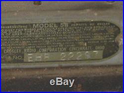 Vintage Antique Crosley Repwood Tube Radio Model #58 The Buddy Boy AS-IS