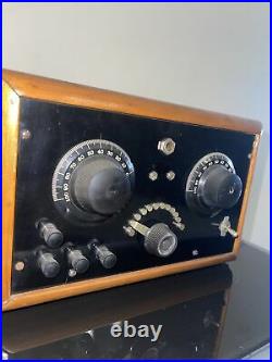 Vintage Antique Home Brew Radio Receiver Globe Tubes Bakelite Knobs Homemade Kit